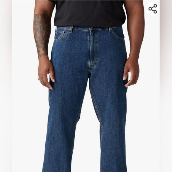 LEVI'S Strauss 505 W30"×L32 Straight Leg Dark Blue Wash Denim  Men's Jeans - Picture 2 of 11